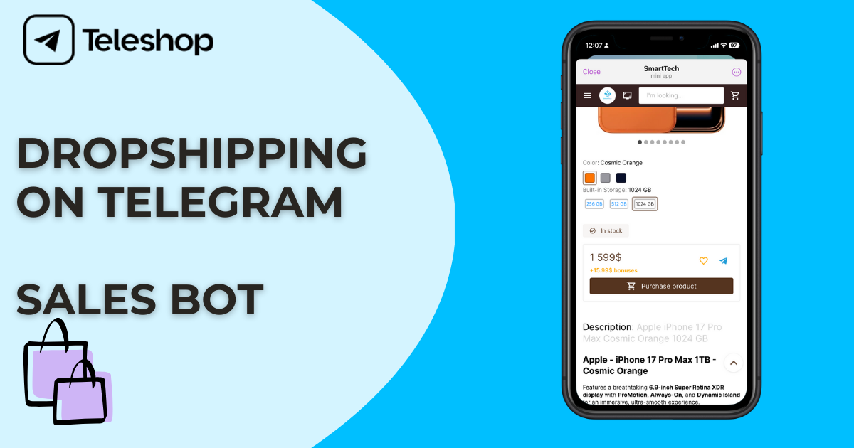 Dropshipping in Telegram: Ready Bot Store for Sales